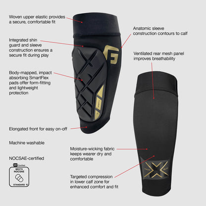 Elite X Soccer Shin Guards Flexible Machine Washable lightweight Protection Shin Pad features