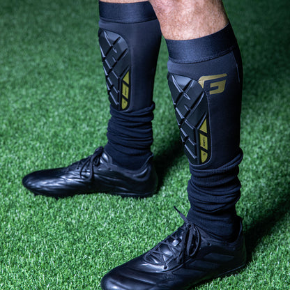 Elite X Shin Guard Soccer Premium Shin Pads Black Sleek Football Flexible Machine Washable Shin Pads Lightweight Adult