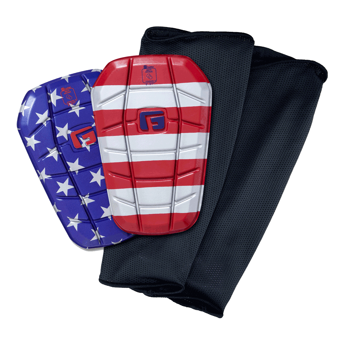 Soccer Blade NOCSAE Shin Guards Slip in light weight flexible stay in place no sleeve soccer