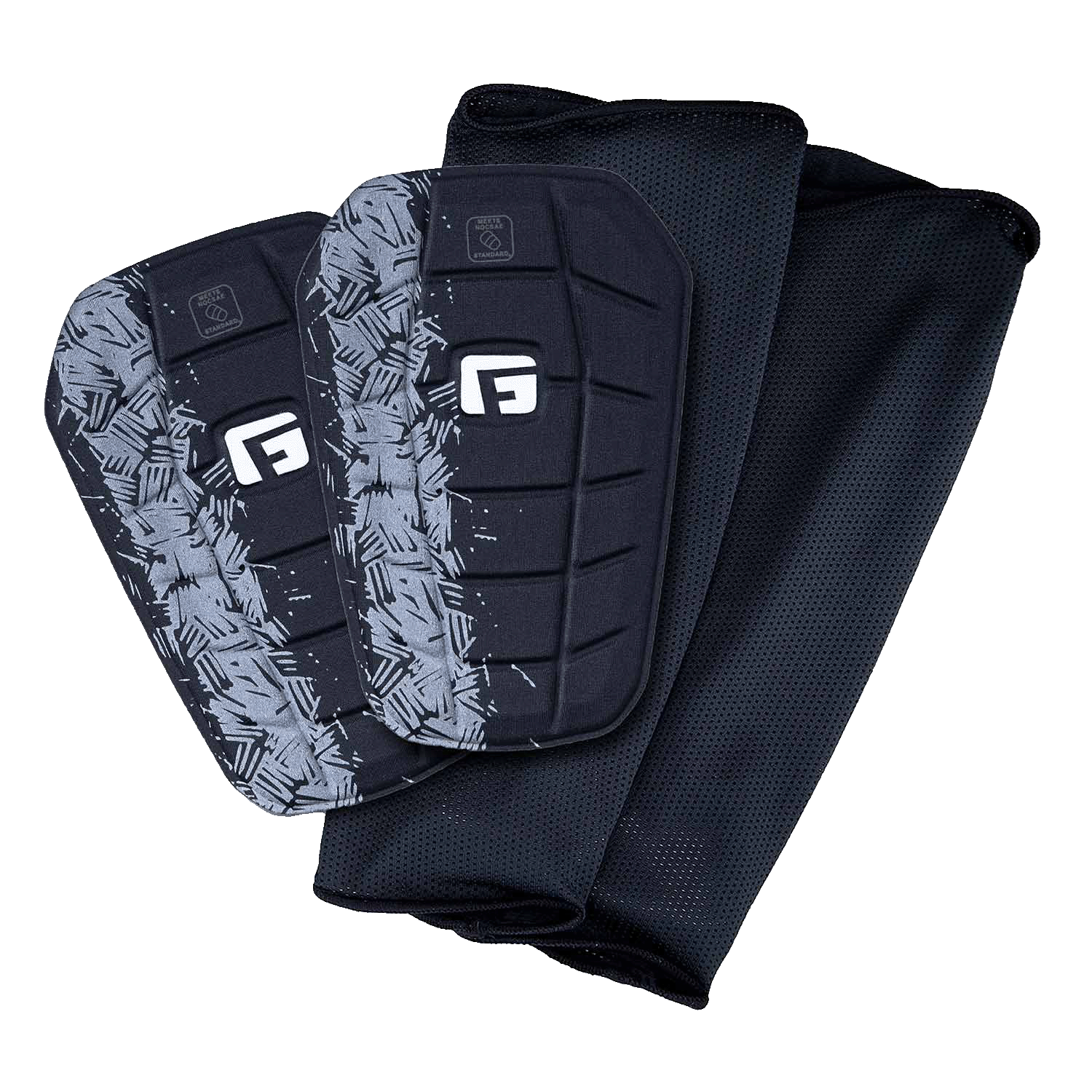 Soccer Blade NOCSAE Shin Guards Slip in light weight flexible stay in place no sleeve soccer