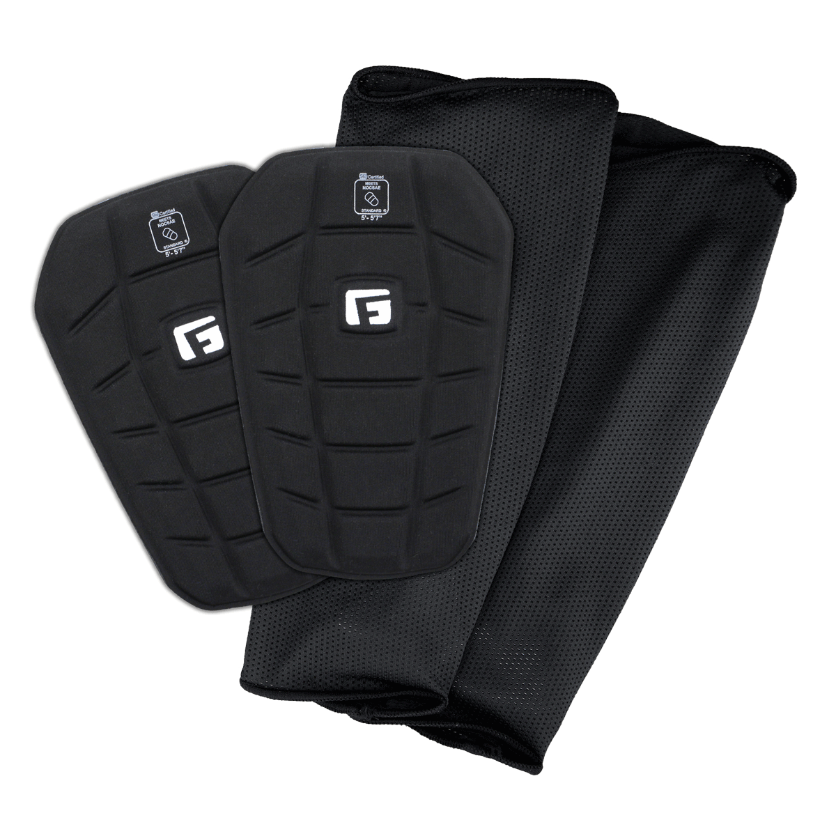 Soccer Blade NOCSAE Shin Guards Slip in light weight flexible stay in place no sleeve soccer