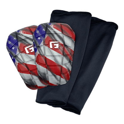Soccer Blade NOCSAE Shin Guards Slip in light weight flexible stay in place no sleeve soccer
