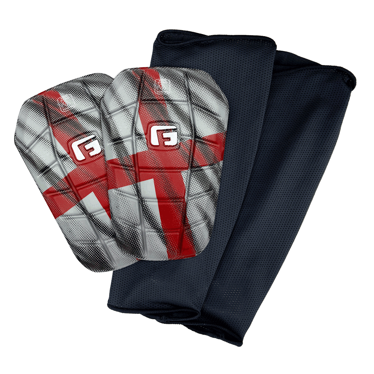 Soccer Blade NOCSAE Shin Guards Slip in light weight flexible stay in place no sleeve soccer