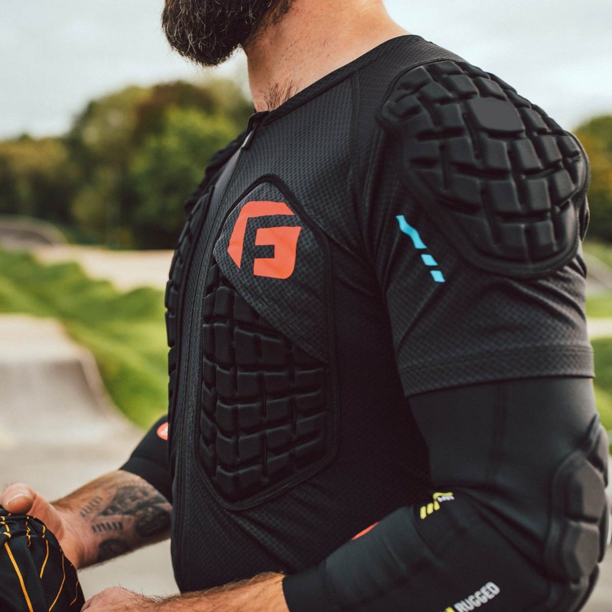 Adult MX360 Moto Impact Shirt Spine Back Protection Chest Shoulder Back pads Youth zip up heavy duty machine washable shirt